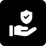 Hand holding shield icon